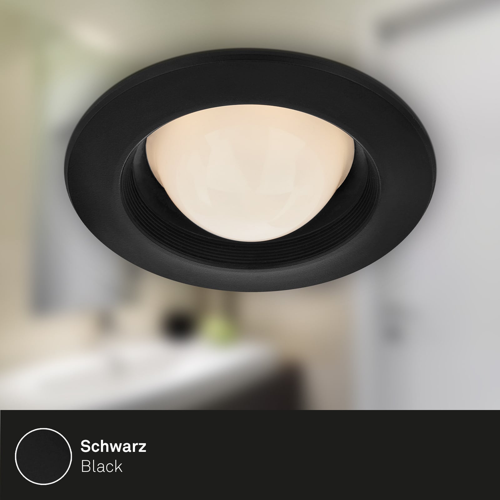 Montert LED innbyggingsspot Carro 3-sett svart Ø9,5 cm i tak