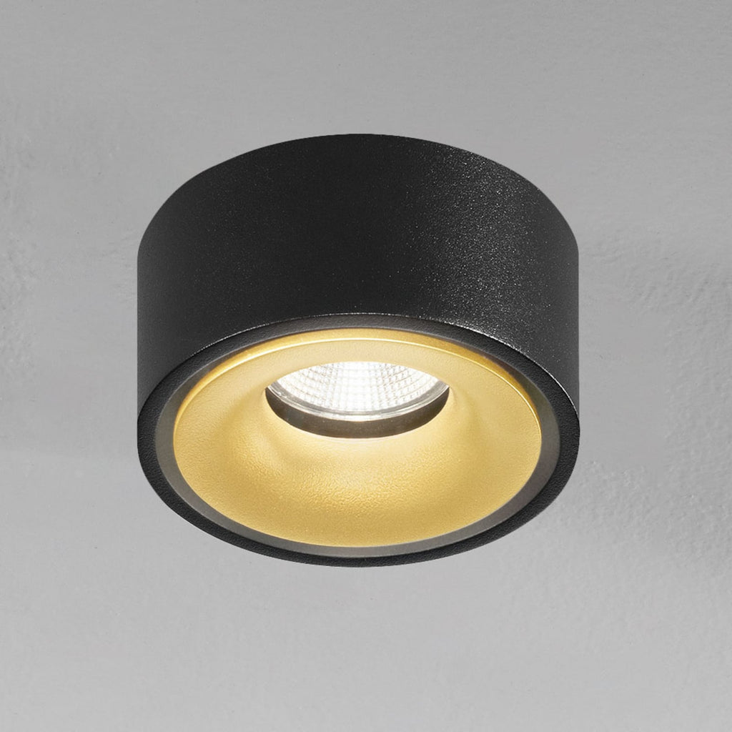 LED innbyggingsspot Clippo EP dimbar svart-gull forfra