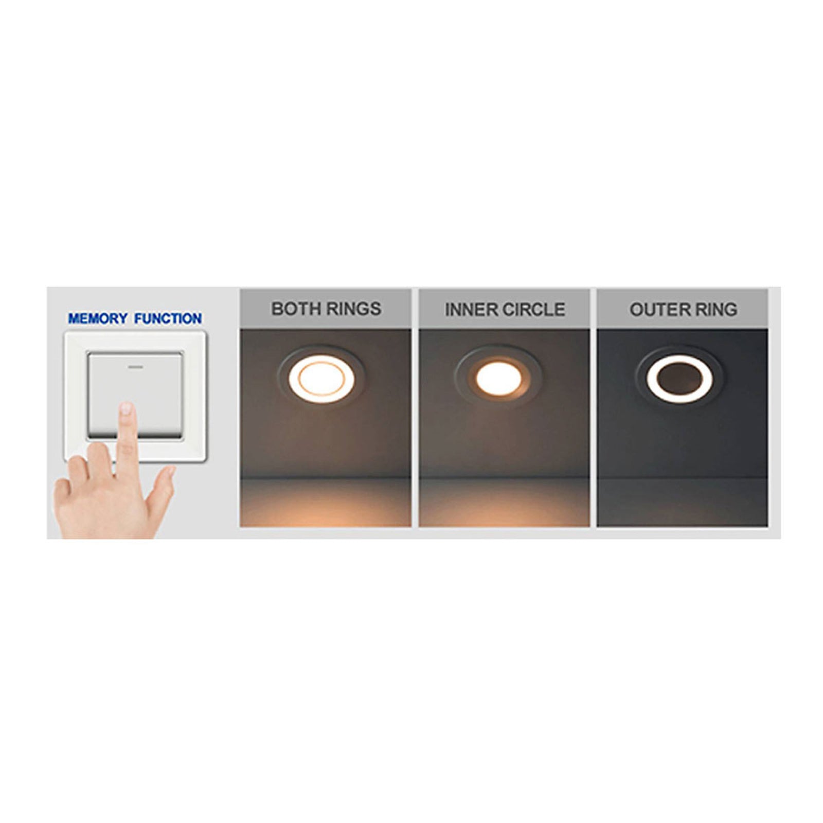 LED innbyggingsspot Clyde hvit Ø8 cm varmhvit detalj av kant