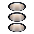 LED innbyggingsspot Cole 3-pack sølv/svart dimbar IP44 forfra