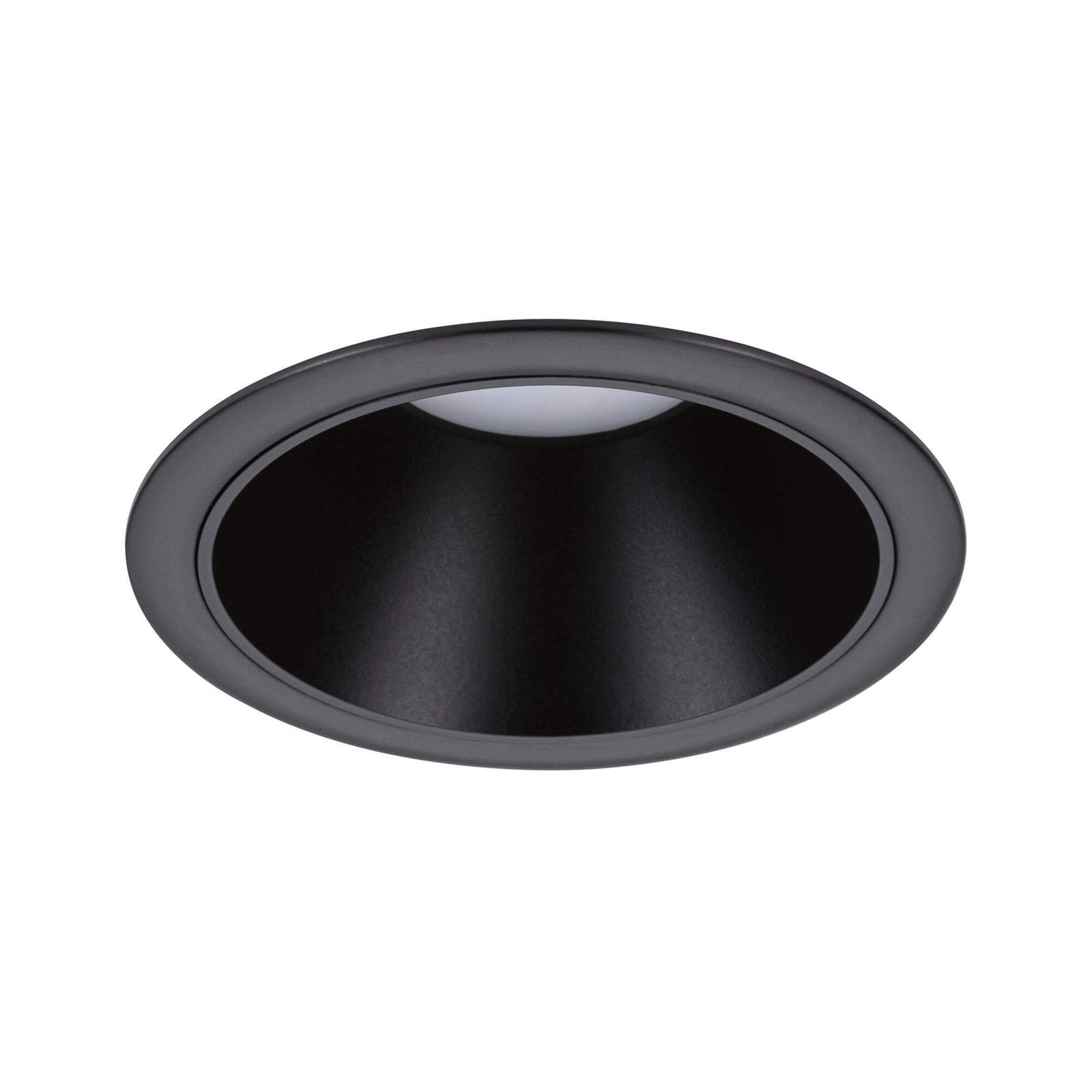 LED innbyggingsspot Cole Coin svart dimbar detalj av lys