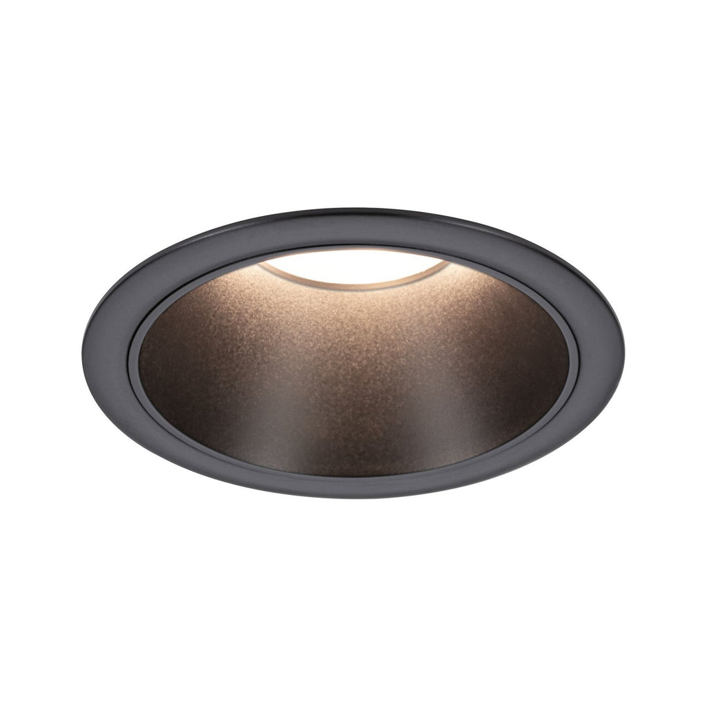 LED innbyggingsspot Cole Coin svart dimbar montert i tak