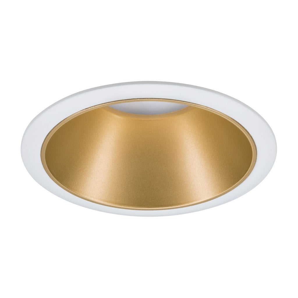 Detalj av LED innbyggingsspot Cole dimbar gull/hvit Ø8,8 cm IP44