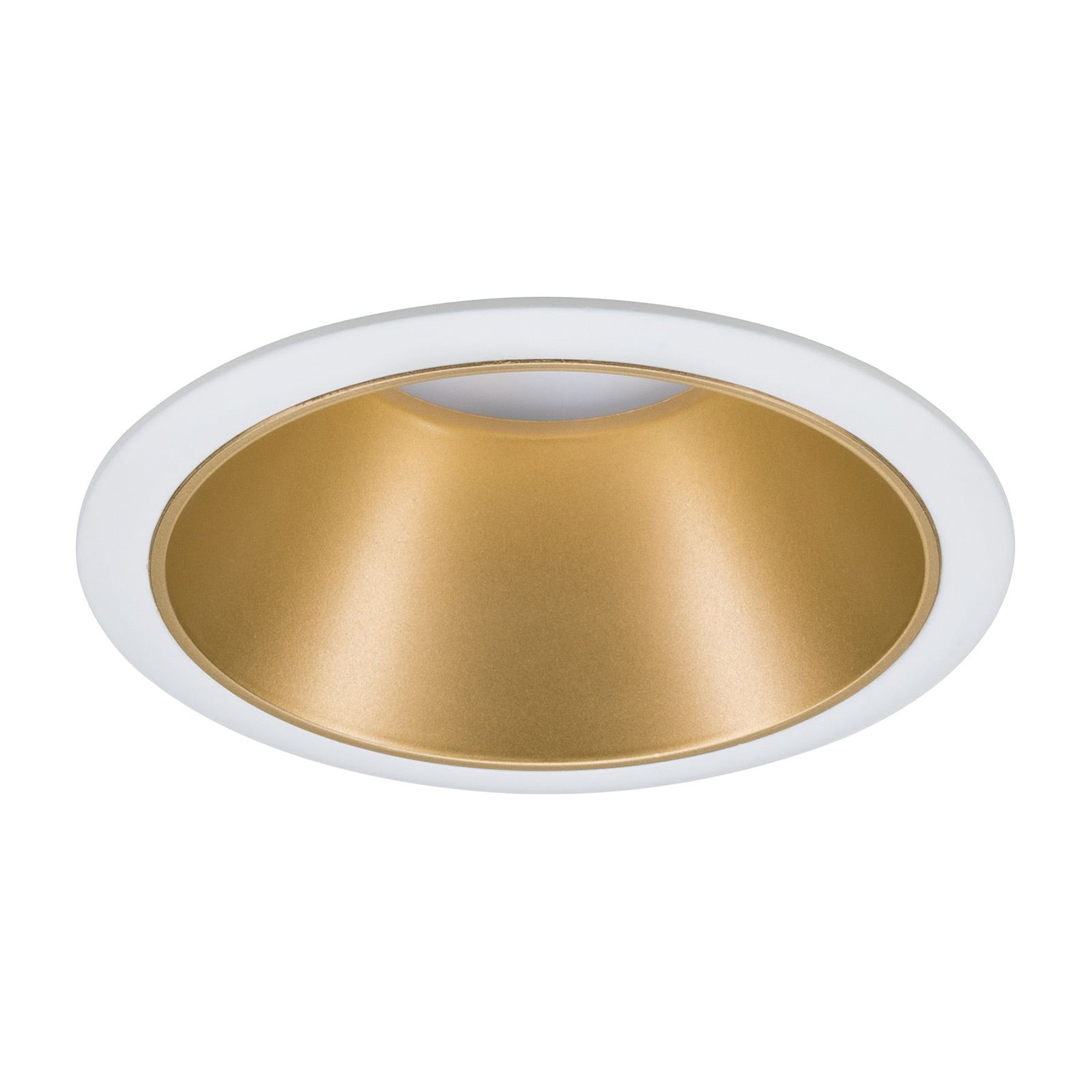Detalj av LED innbyggingsspot Cole dimbar gull/hvit Ø8,8 cm IP44