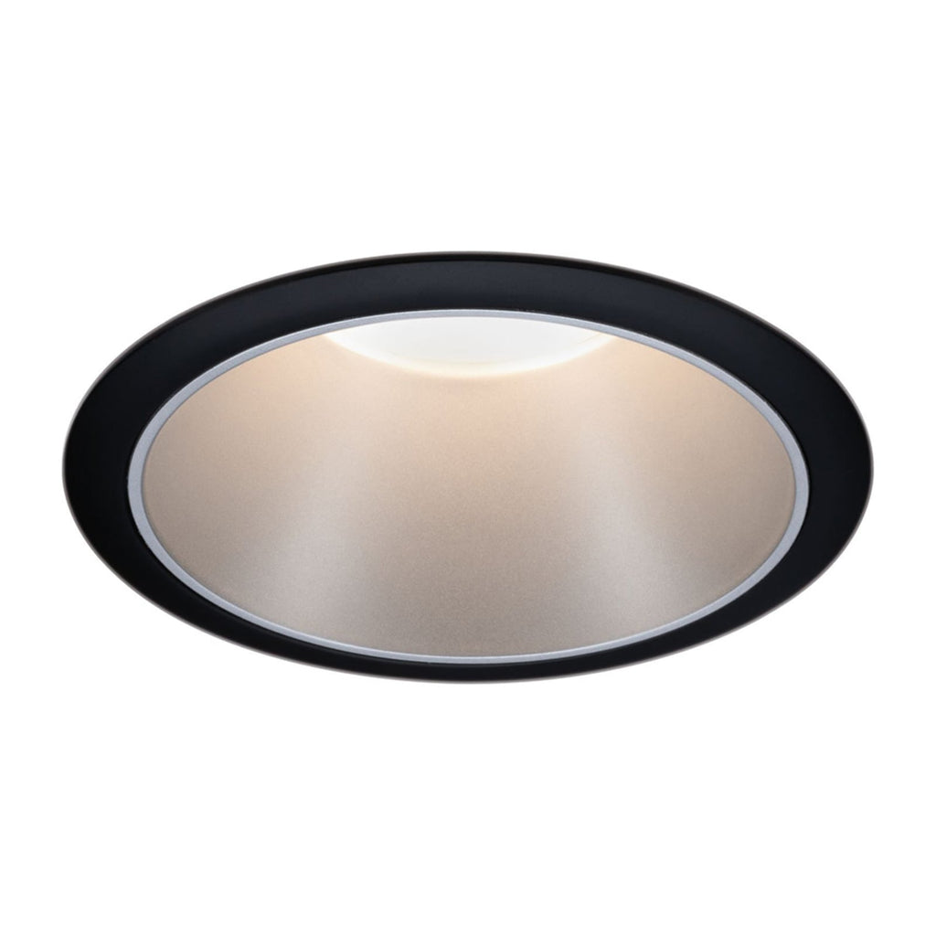 LED innbyggingsspot Cole dimbar sølv-svart IP44 Ø8,8 cm bakside