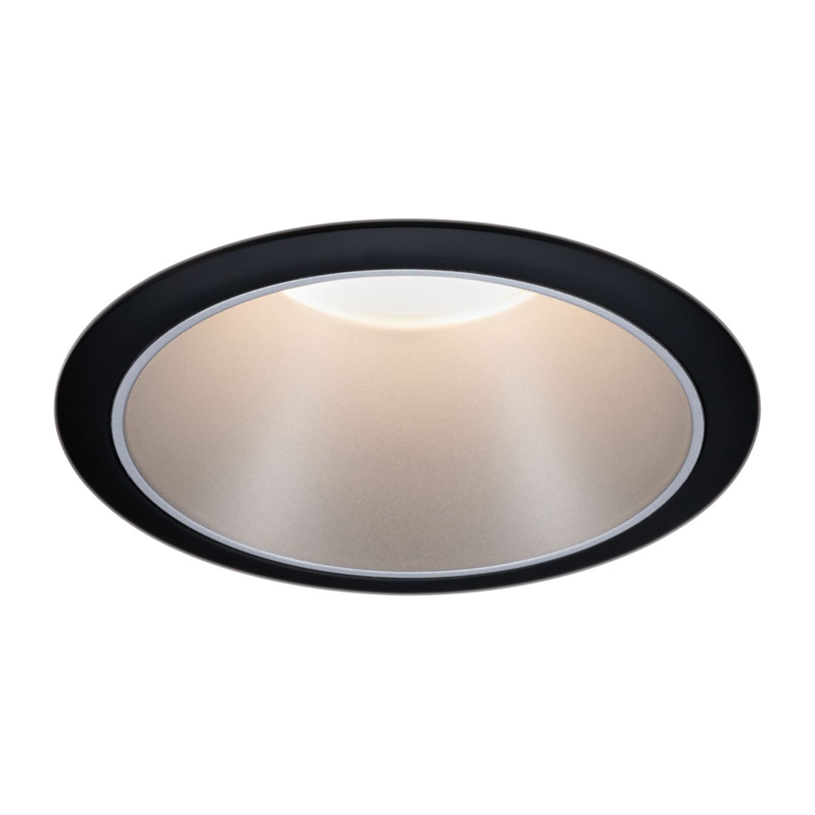 LED innbyggingsspot Cole dimbar sølv-svart IP44 Ø8,8 cm bakside