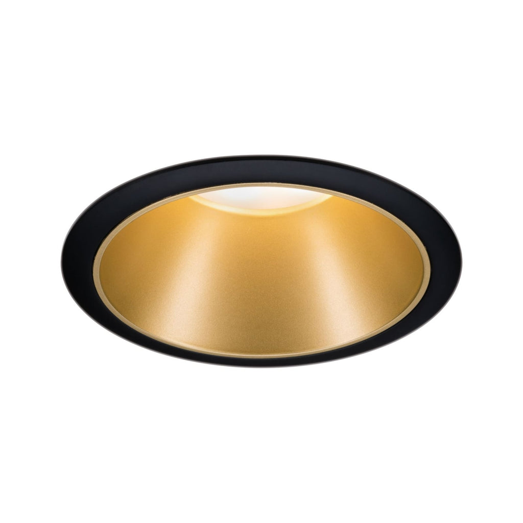 LED innbyggingsspot Cole gull-svart Ø9 cm IP44 dimbar bakside