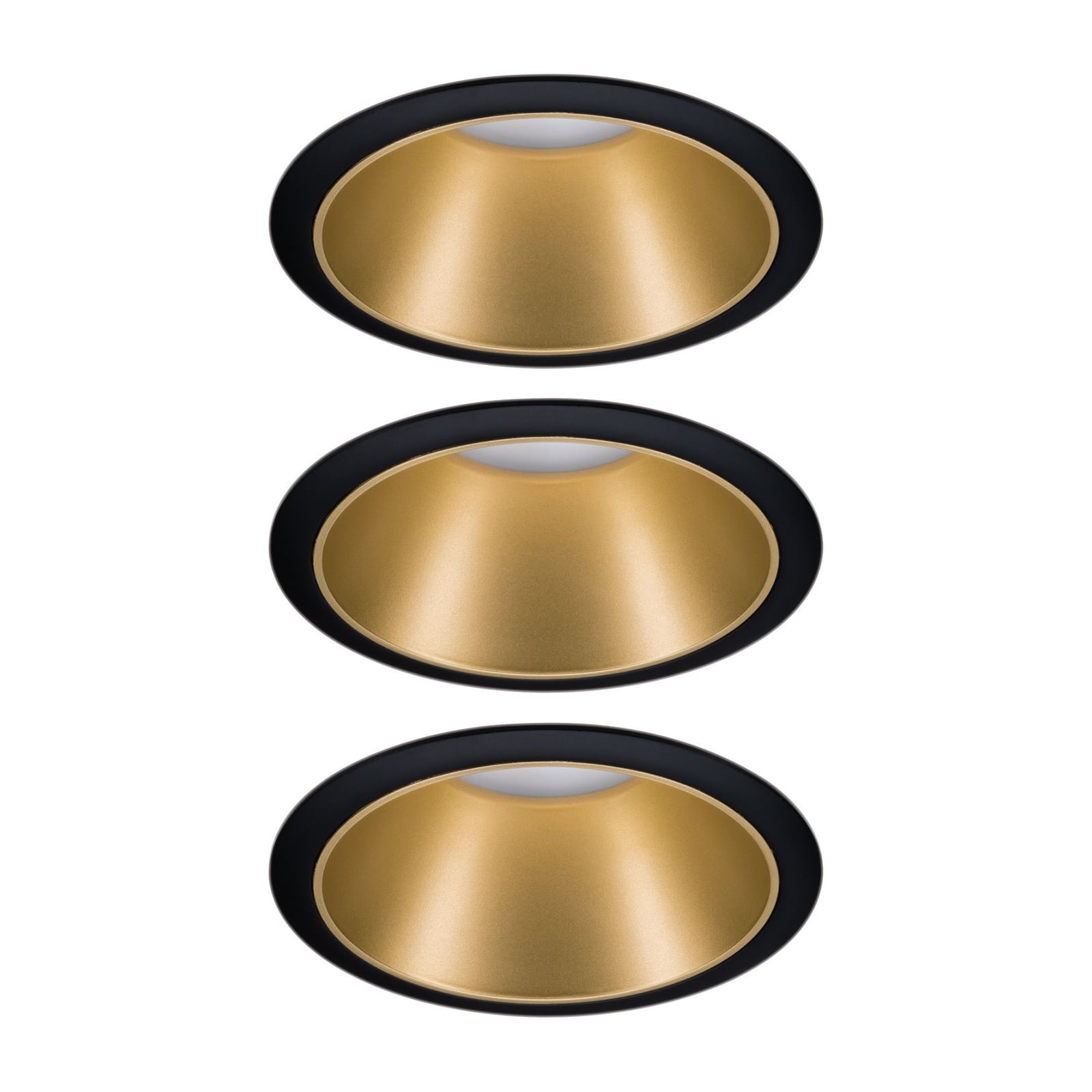 LED innbyggingsspot Cole gull-svart 3-pack dimbar IP44 bakside