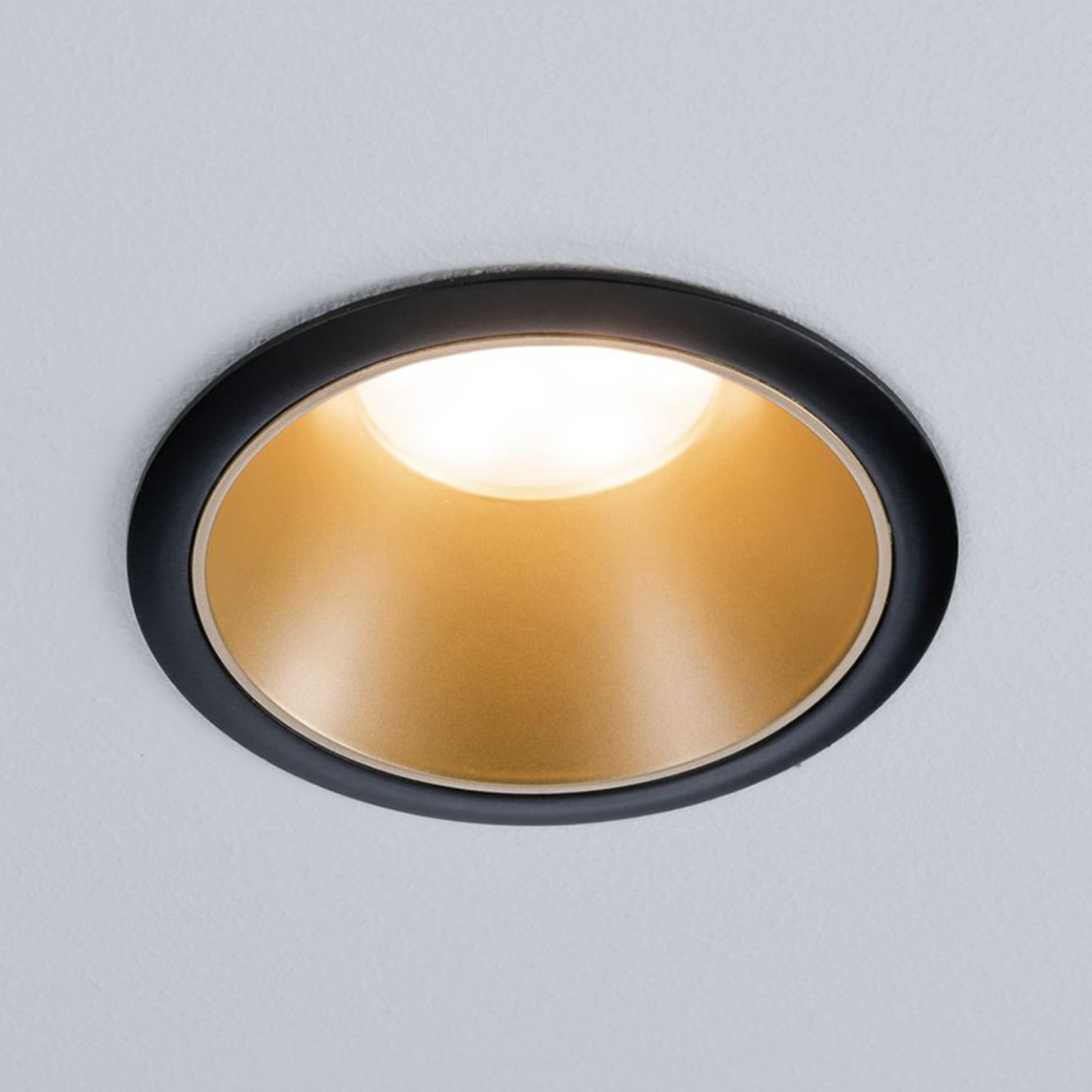 LED innbyggingsspot Cole gull-svart 3-pack dimbar IP44 montert