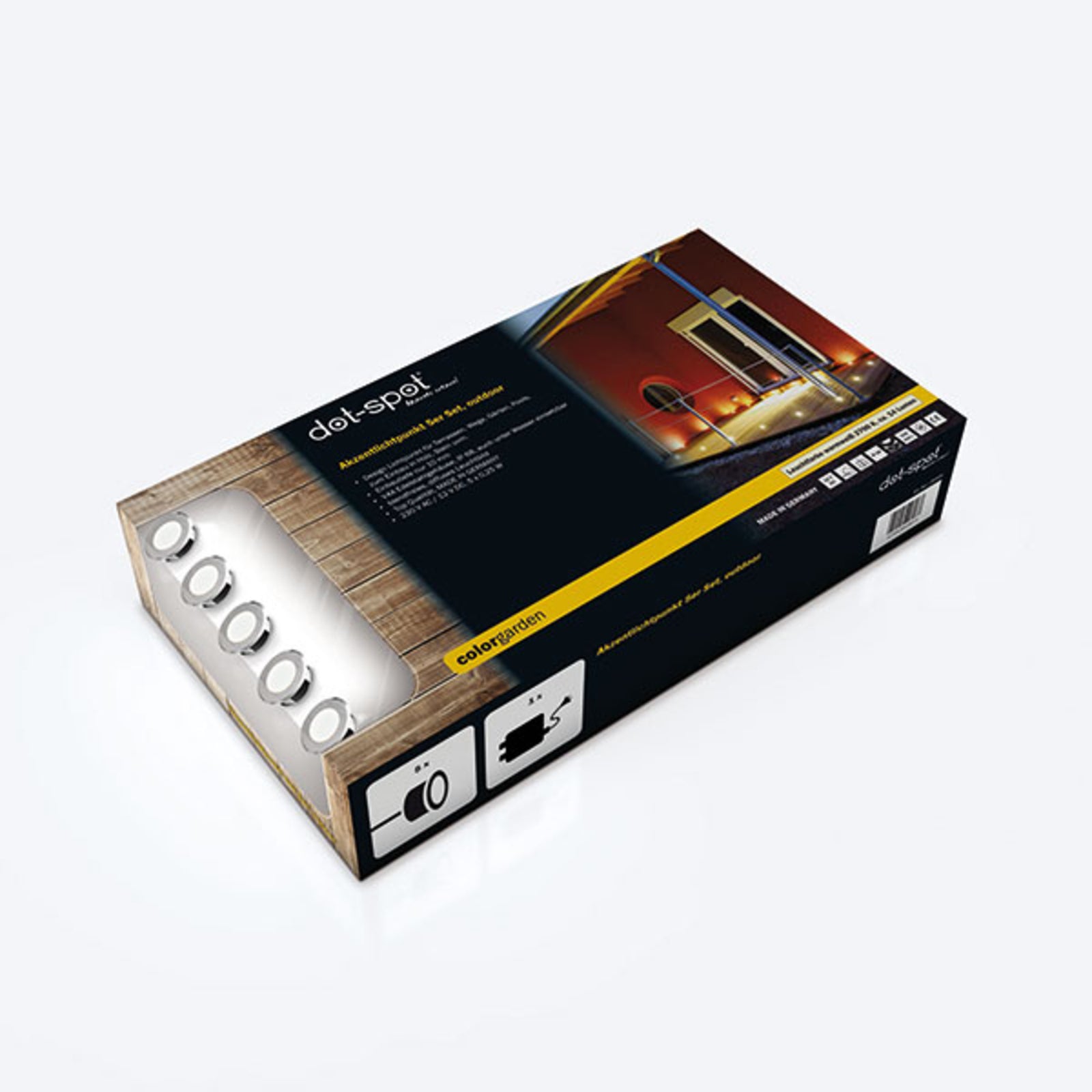 LED innbyggingsspot Colorgarden 5-pk rustfritt stål IP68 for utendørs montering