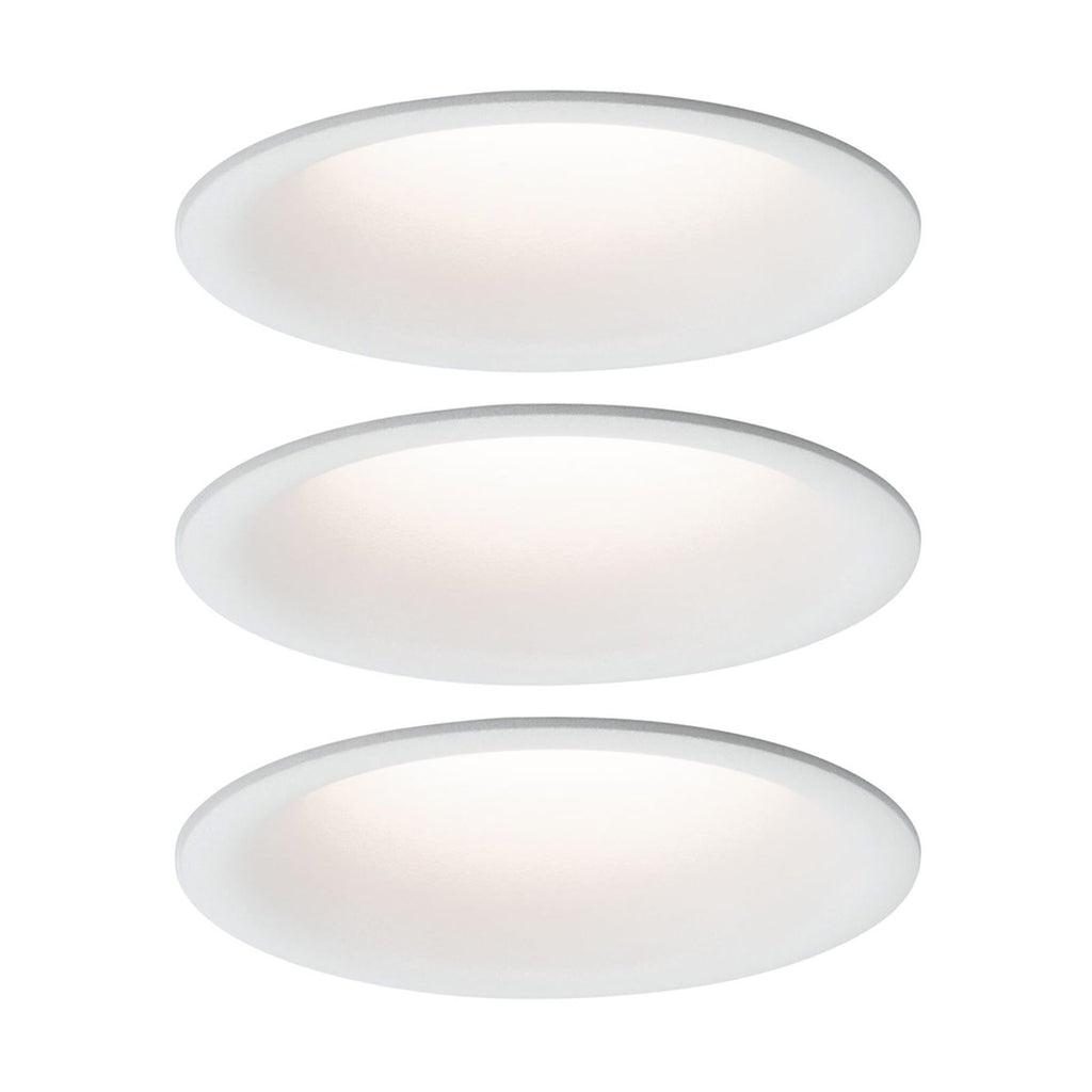 LED innbyggingsspot Cymbal 3-pack dimbar hvit IP44 fra forfra