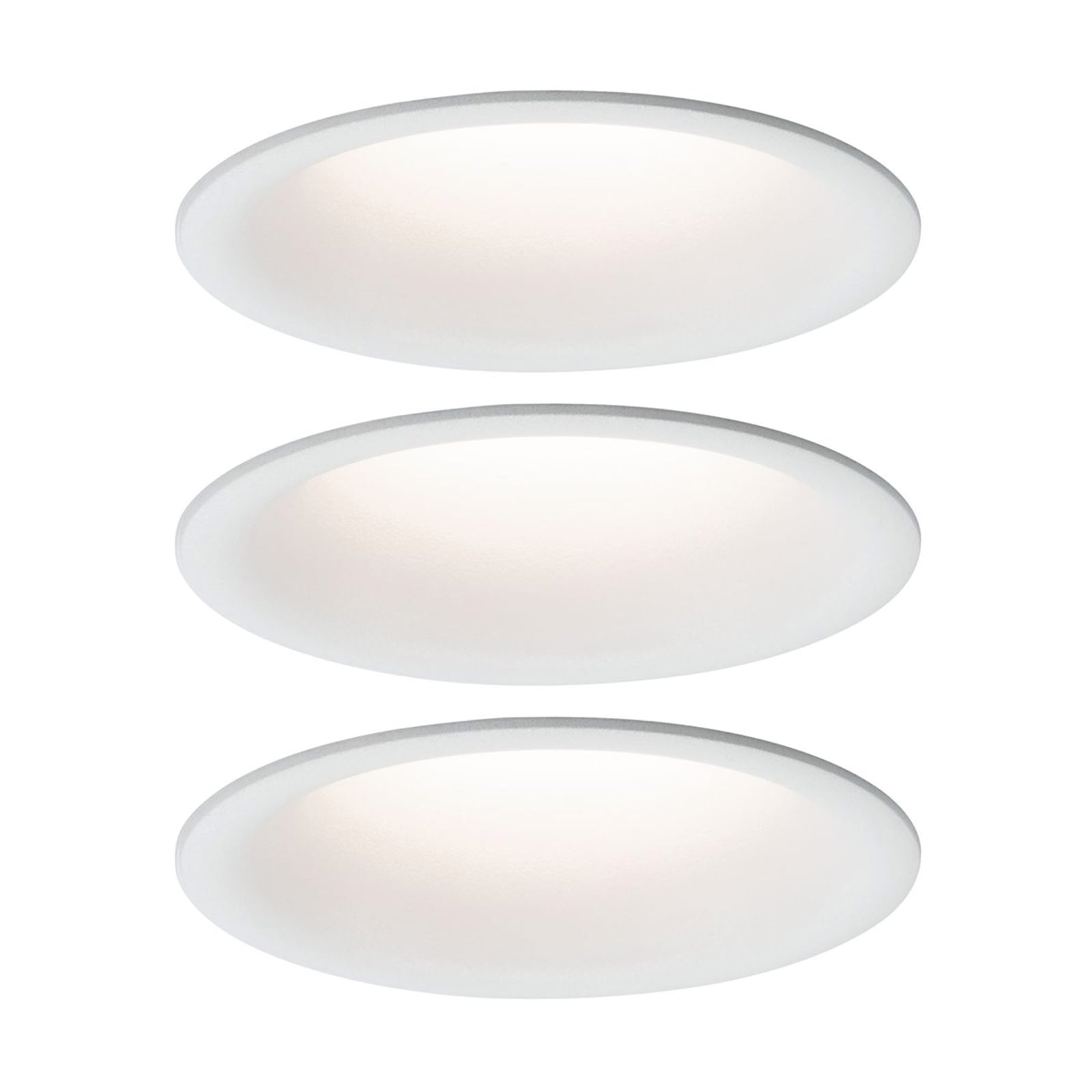 LED innbyggingsspot Cymbal 3-pack dimbar hvit IP44 fra forfra