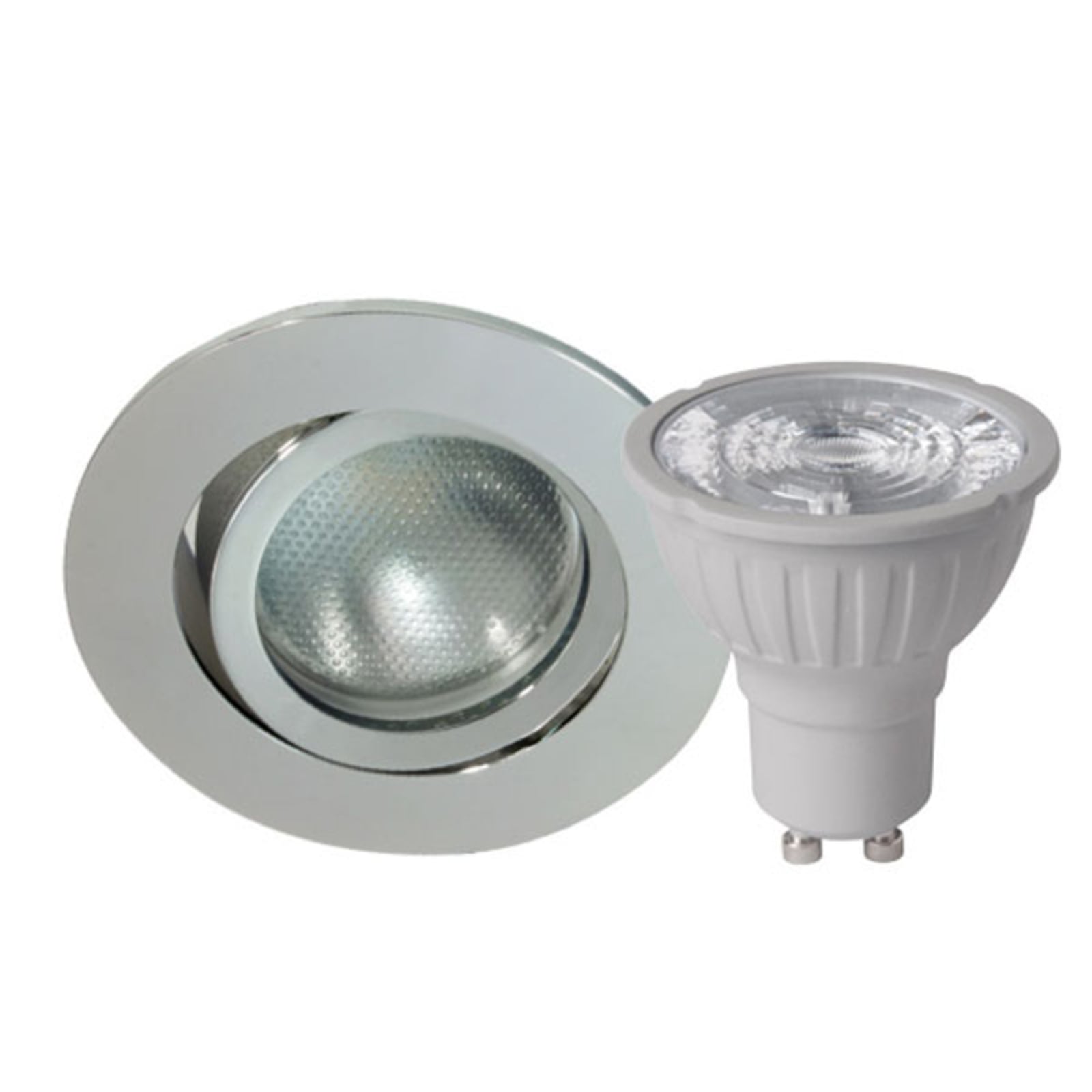 LED innbyggingsspot Decoclic sett GU10 5,2W dimbar sølv for takbelysning