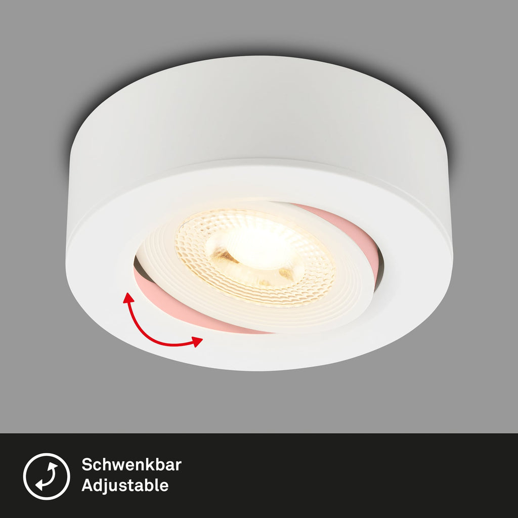 LED innbyggingsspot Desi svingbar hvit Ø9 cm 5W varmhvit sideprofil