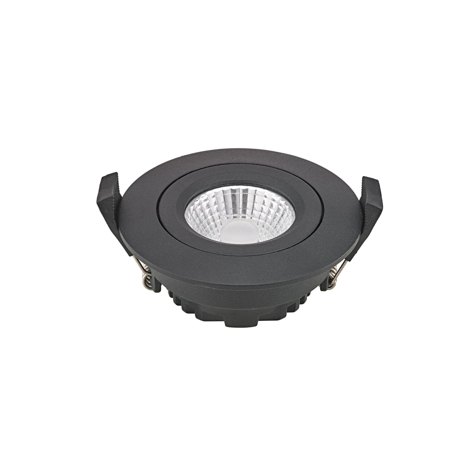 LED innbyggingsspot Diled dimbar svart Ø8,5 cm 6W 3000K Ra95 front