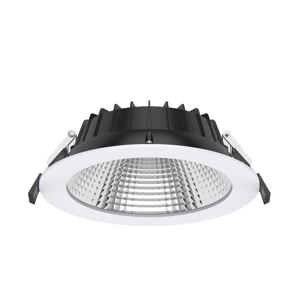 LED innbyggingsspot dimbar Ø19 cm CCT IP54 hvit 13W forfra