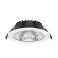 LED innbyggingsspot dimbar Ø19 cm CCT IP54 hvit 13W forfra