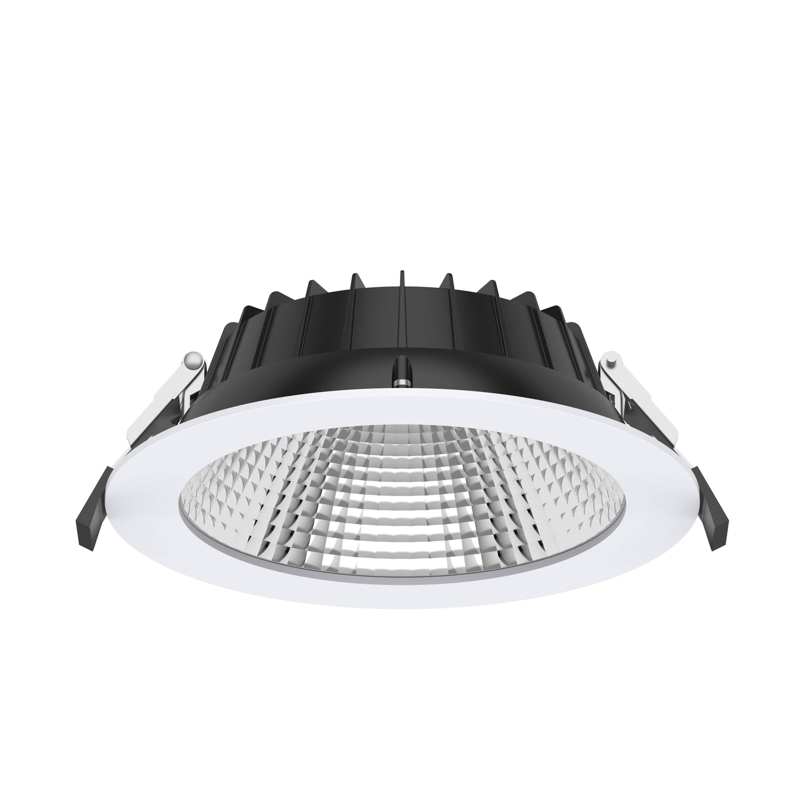 LED innbyggingsspot dimbar Ø19 cm CCT IP54 hvit 13W forfra