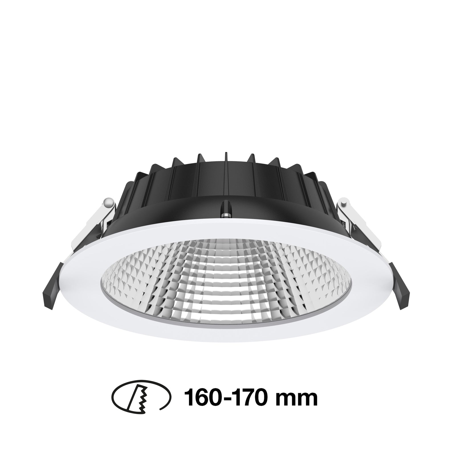LED innbyggingsspot dimbar Ø19 cm CCT IP54 hvit 13W bakside
