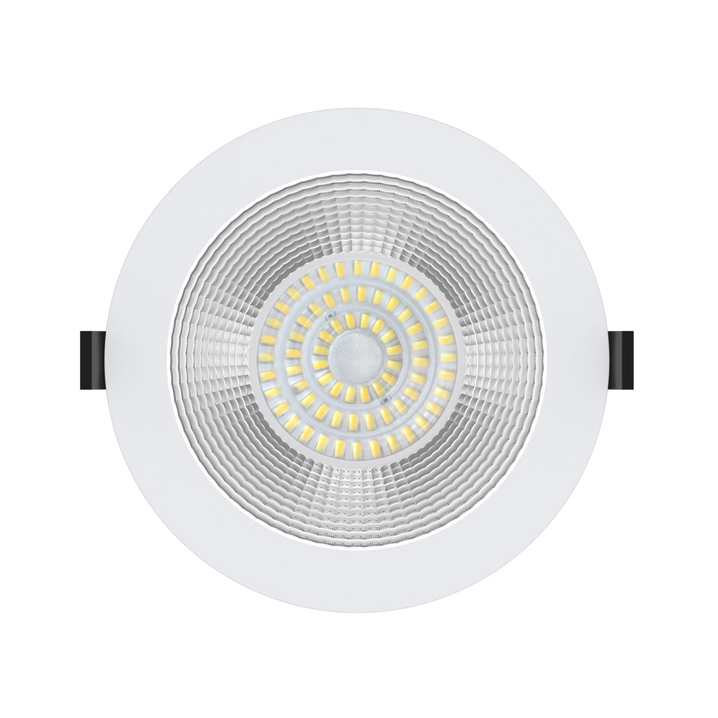 LED innbyggingsspot dimbar Ø19 cm CCT IP54 hvit 13W montert i tak