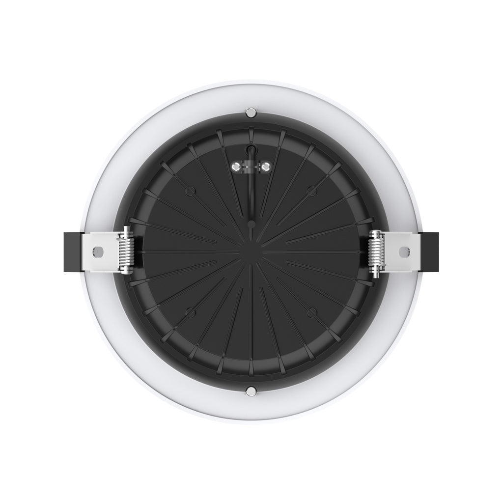 LED innbyggingsspot dimbar Ø19 cm CCT IP54 hvit 13W sideprofil