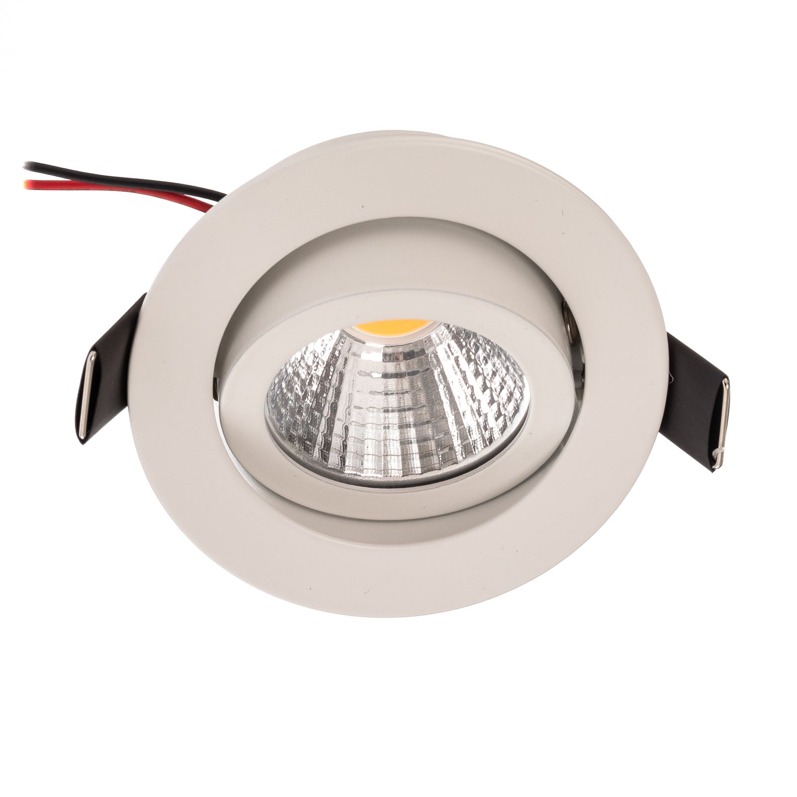 LED innbyggingsspot dimbar svingbar rund hvit 7W 3000K - BRUMBERG montert i tak