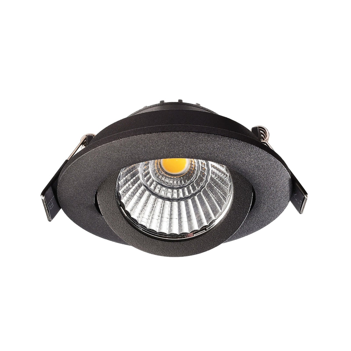 LED innbyggingsspot Dione dimbar svart Ø8,2 cm 4000K forfra