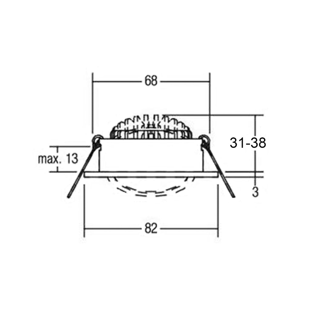 Detaljbilde av LED innbyggingsspot Dione dimbar svart Ø8,2 cm 4000K