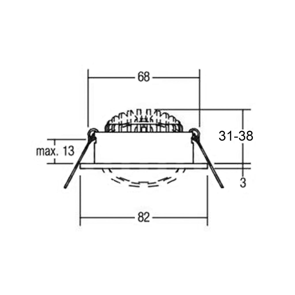 Detaljbilde av LED innbyggingsspot Dione dimbar svart Ø8,2 cm 4000K