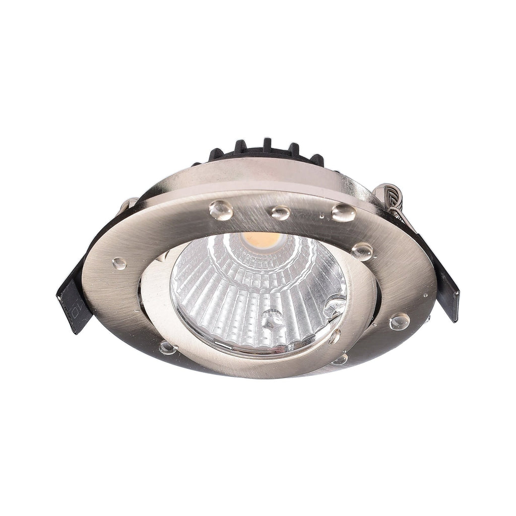 Bakside LED innbyggingsspot Dione dimbar nikkel IP44 4000K 8,5W