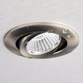 Forfra LED innbyggingsspot Dione dimbar nikkel IP44 4000K 8,5W