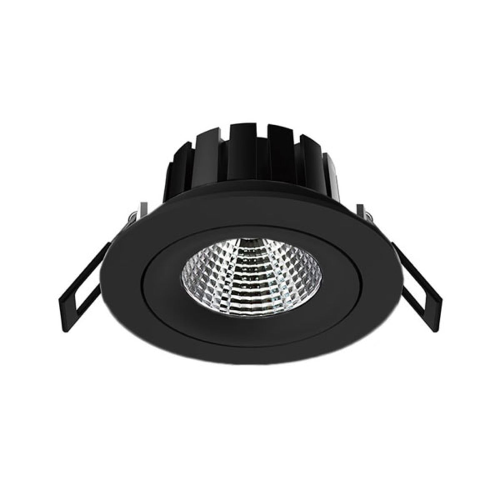 LED innbyggingsspot DL04 dimbar IP54 svart forfra