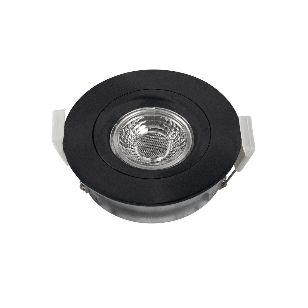 LED innbyggingsspot DL6809 dim-to-warm IP44 svart 7W montert