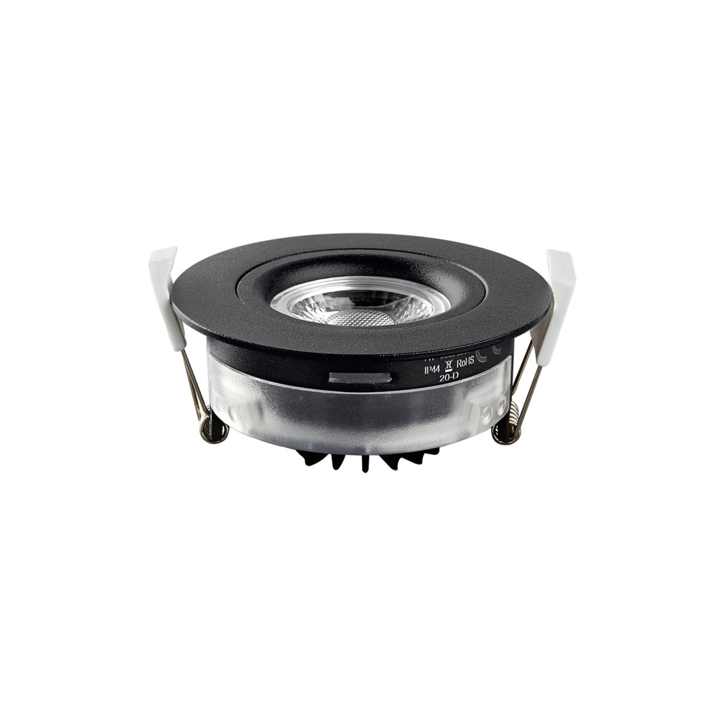 LED innbyggingsspot DL6809 dim-to-warm IP44 svart 7W nærbilde