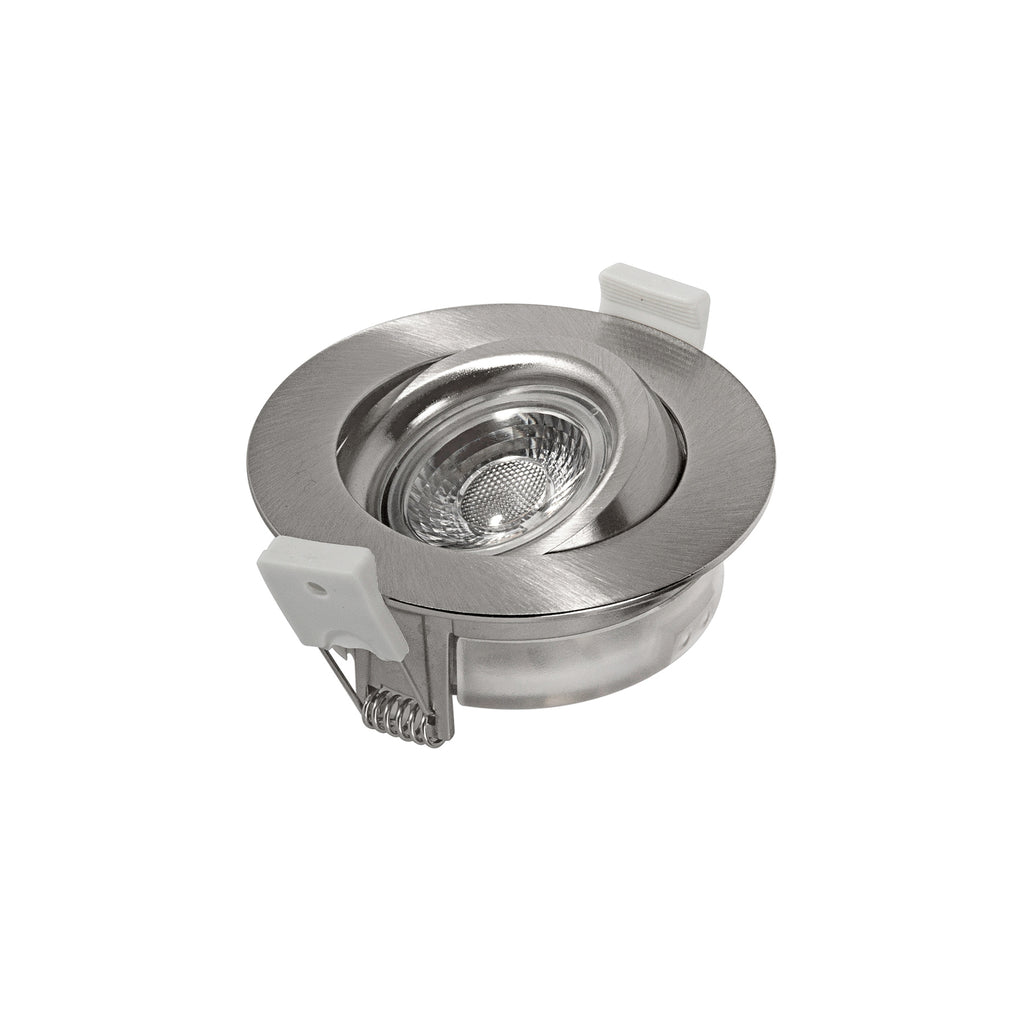 Montert LED innbyggingsspot DL6809 dimbar nikkel IP44 dim-to-warm i tak