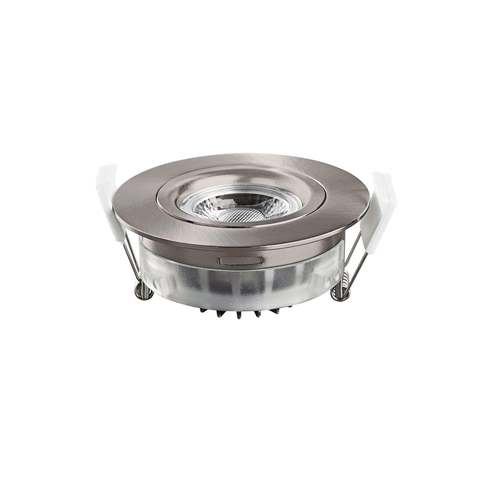LED innbyggingsspot DL6809 dimbar nikkel IP44 dim-to-warm med dimmer