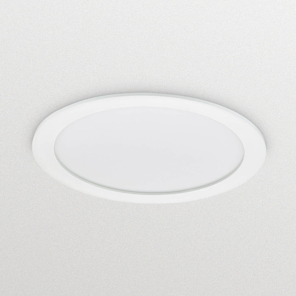 LED innbyggingsspot DN145B dimbar hvit Ø21,5 cm IP44 forfra