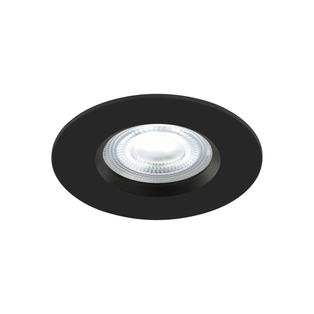 LED innbyggingsspot Don Smart 3-sett dimbar RGB CCT IP65 svart forfra