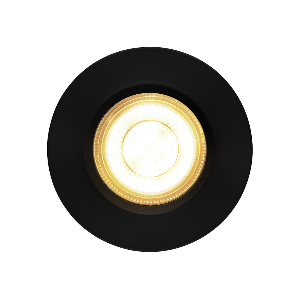 LED innbyggingsspot Dorado Smart dimbar CCT IP65 svart montert i tak
