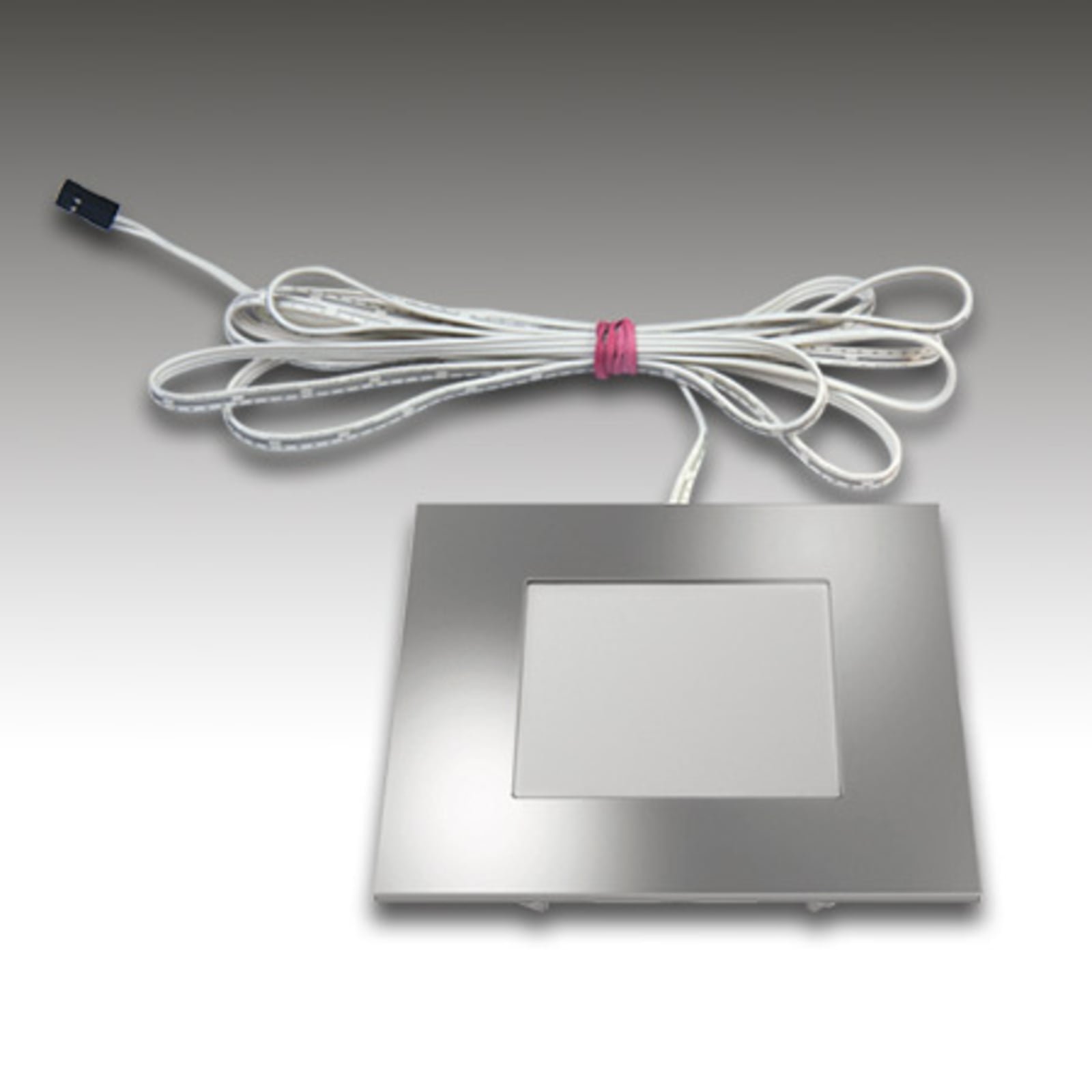 LED innbyggingsspot Dynamic FQ 68 firkantet matt krom IP44 4W Hera detalj