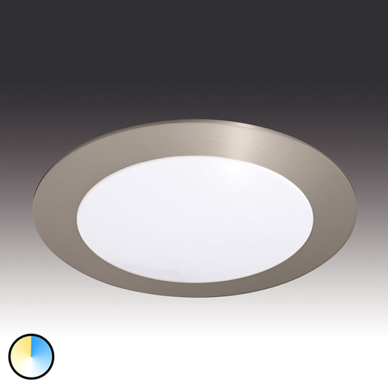 LED innbyggingsspot Dynamic rund dimbar CCT Ø7,5 cm IP44 Hera forfra
