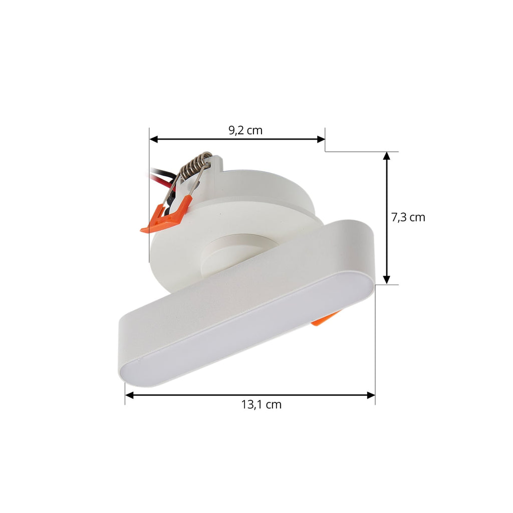 Nærbilde av LED innbyggingsspot Eldrin dimbar hvit 13,1 cm 3,6W