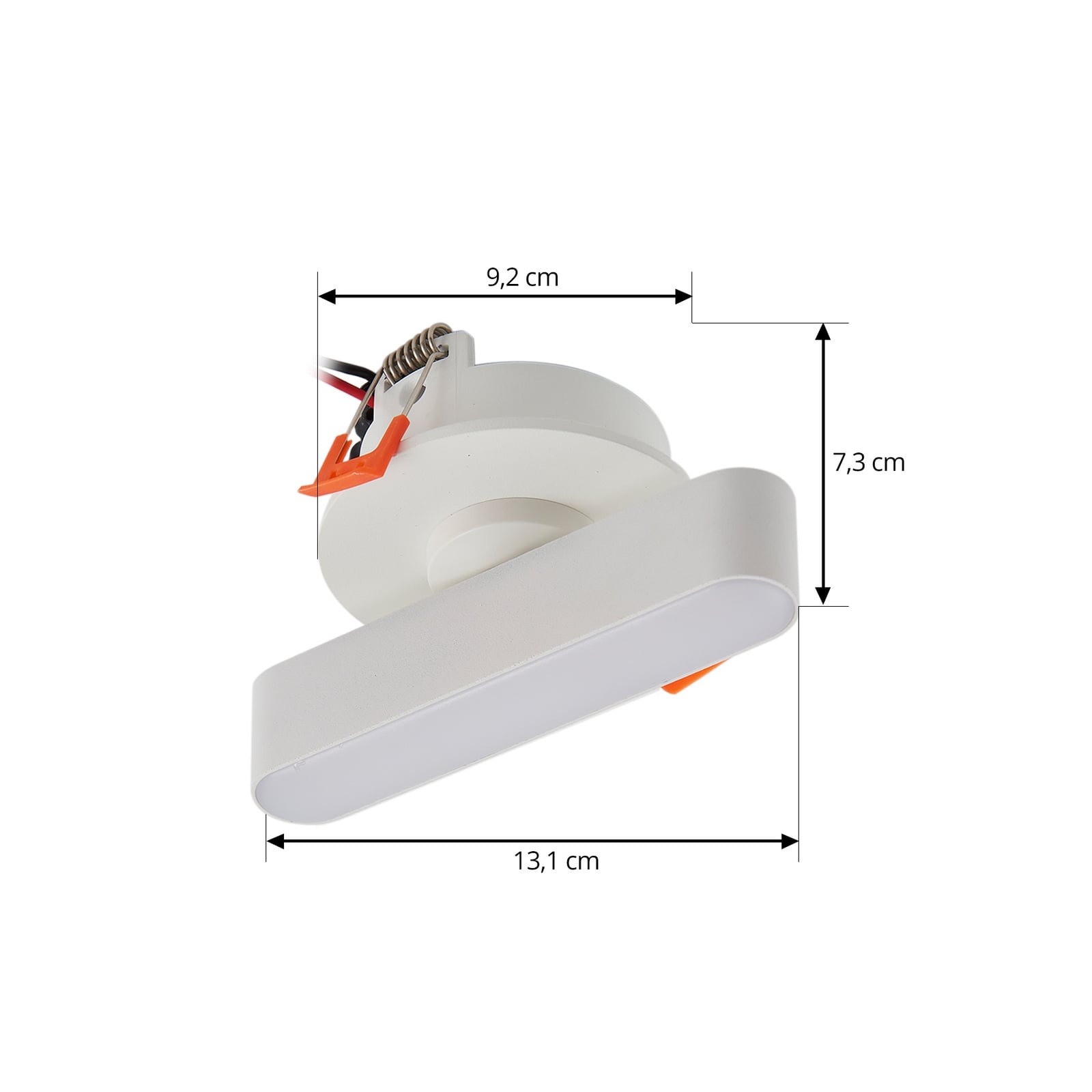 Nærbilde av LED innbyggingsspot Eldrin dimbar hvit 13,1 cm 3,6W