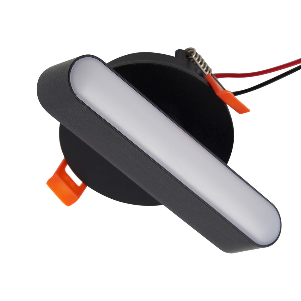 LED innbyggingsspot Eldrin svart dimbar svingbar med svingbar lampehode
