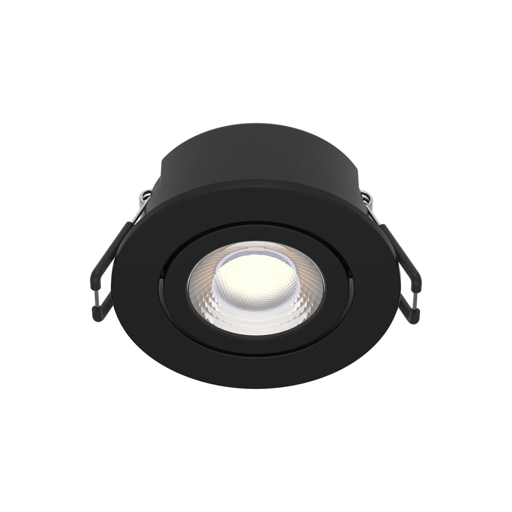 LED innbyggingsspot Eliar svart svingbar CCT dimbar IP65 forfra