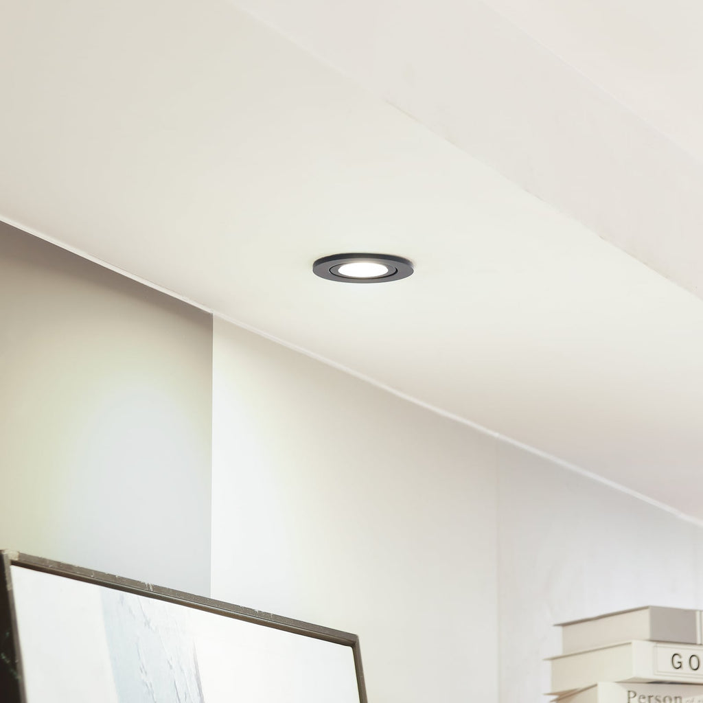 LED innbyggingsspot Eliar svart svingbar CCT dimbar IP65 bakside