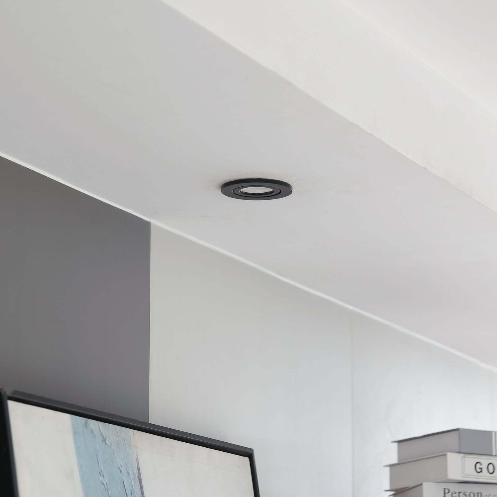 Detalj av LED innbyggingsspot Eliar svart svingbar CCT dimbar IP65