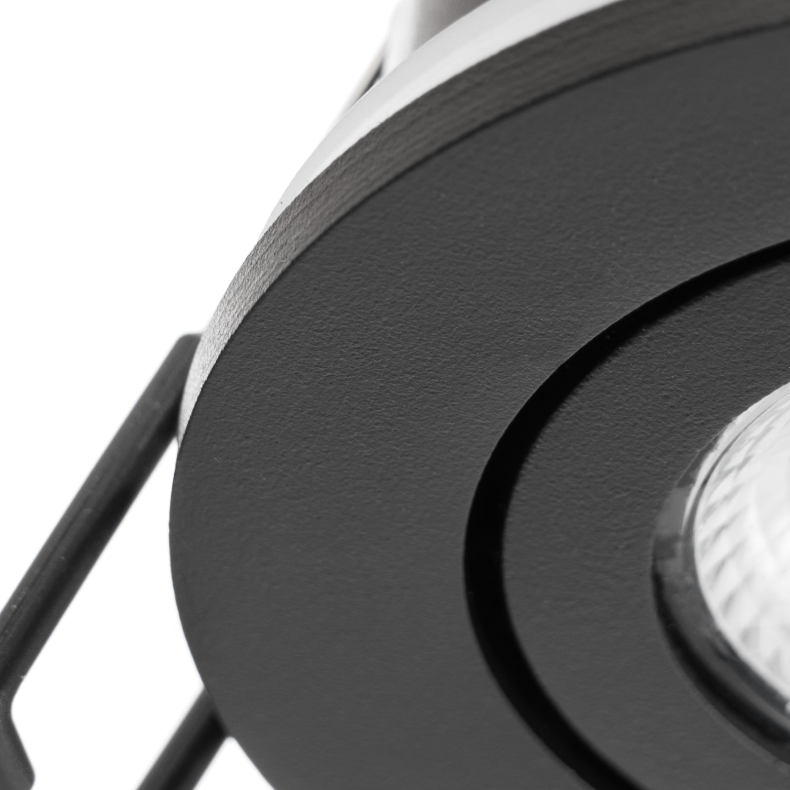 LED innbyggingsspot Eliar svart svingbar CCT dimbar IP65 sideprofil