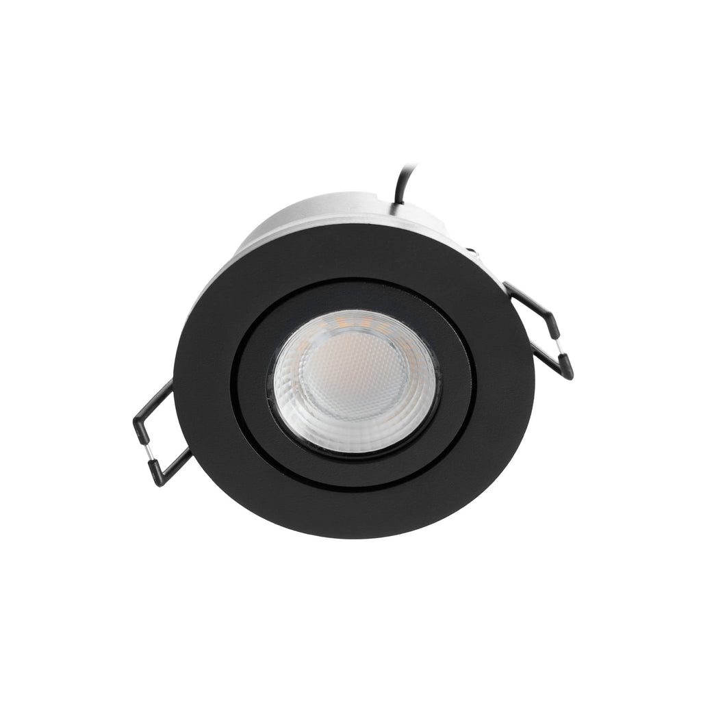 LED innbyggingsspot Eliar svart svingbar CCT dimbar IP65 i bruk