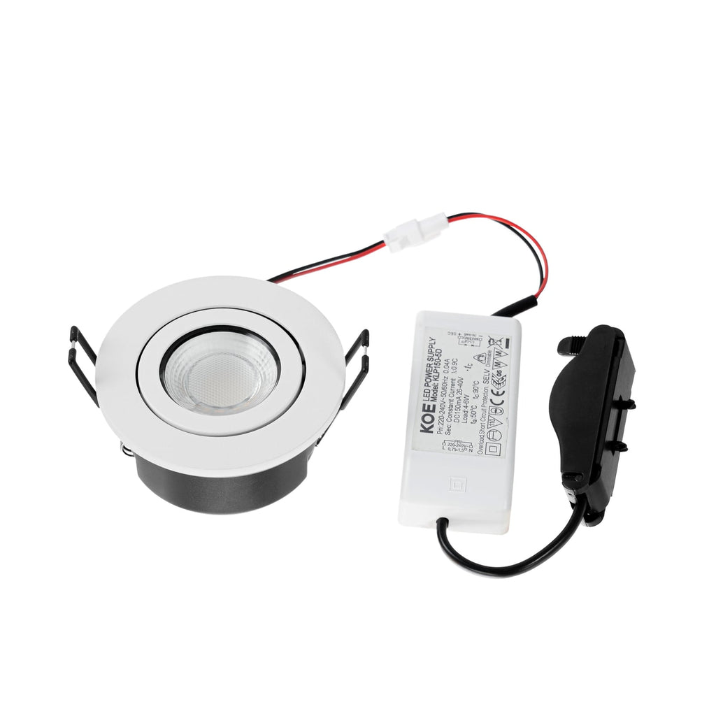 LED innbyggingsspot Eliar svingbar dimbar IP65 CCT hvit montert
